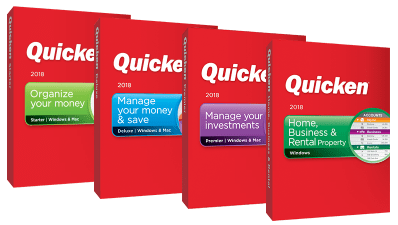 Four versions editions of Quicken for Windows